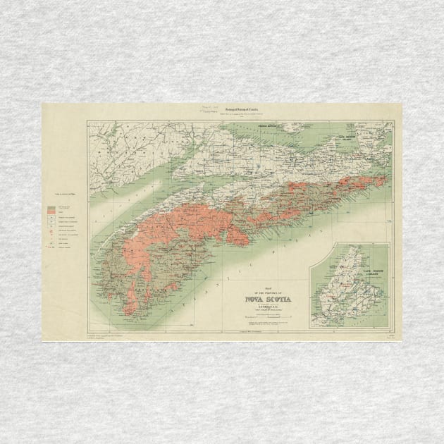 Vintage Geological Map of Nova Scotia (1906) by Bravuramedia